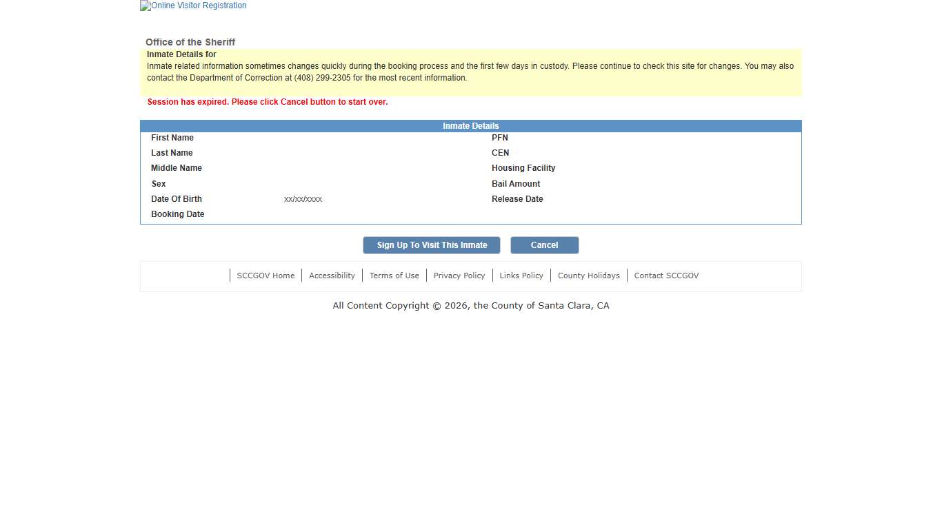 Inmate Booking Information - OVR